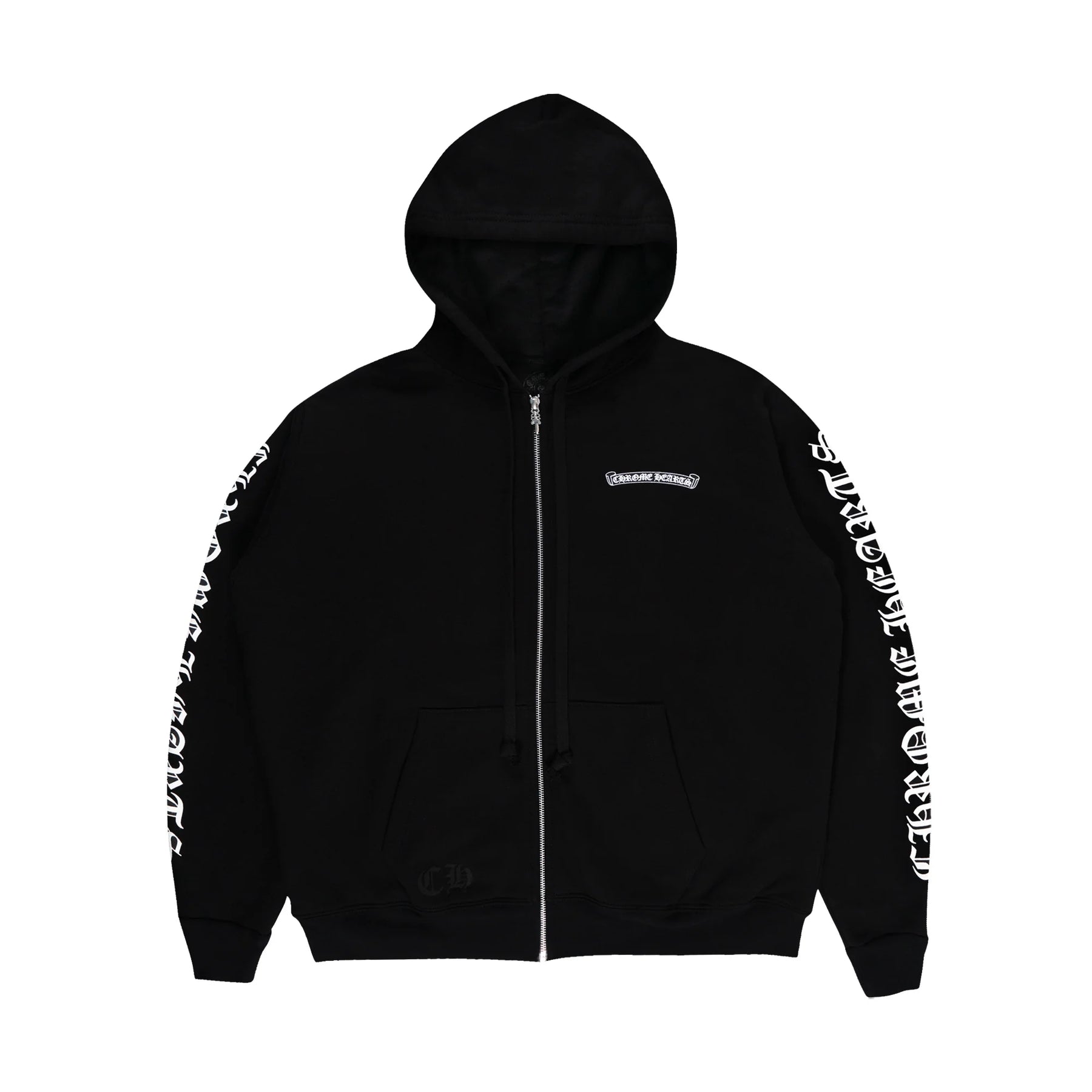 Chrome Hearts Scroll Zip Up Hoodie Black