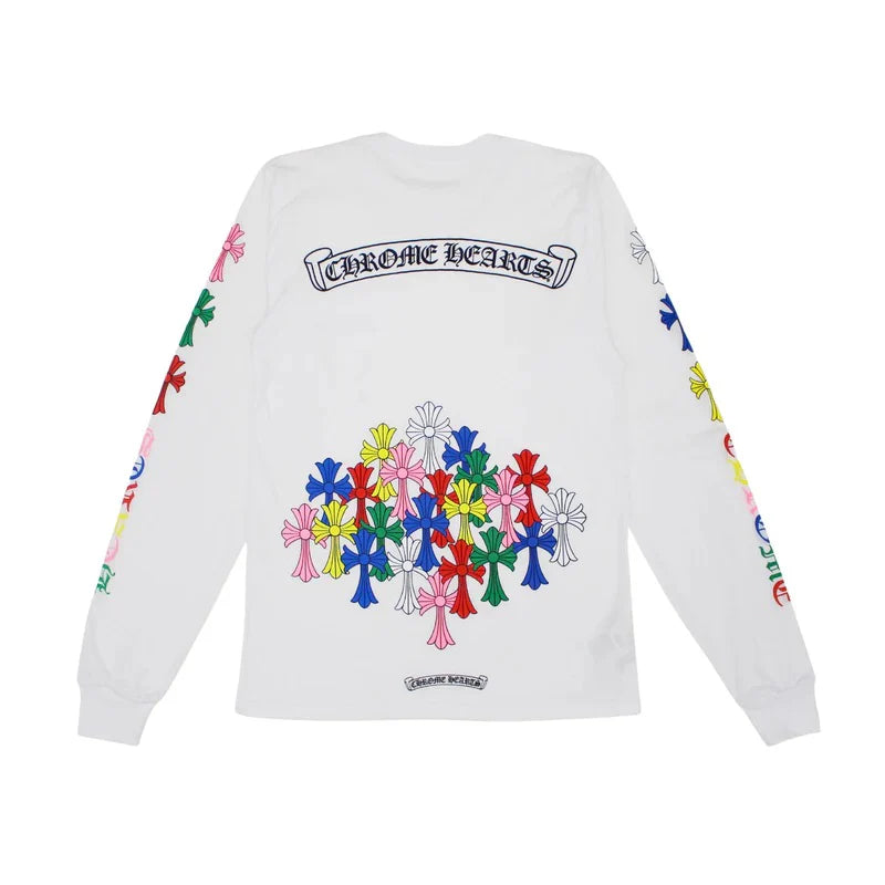 Chrome Hearts Cemetery Multicolor Scroll Logo Long Sleeve T-Shirt