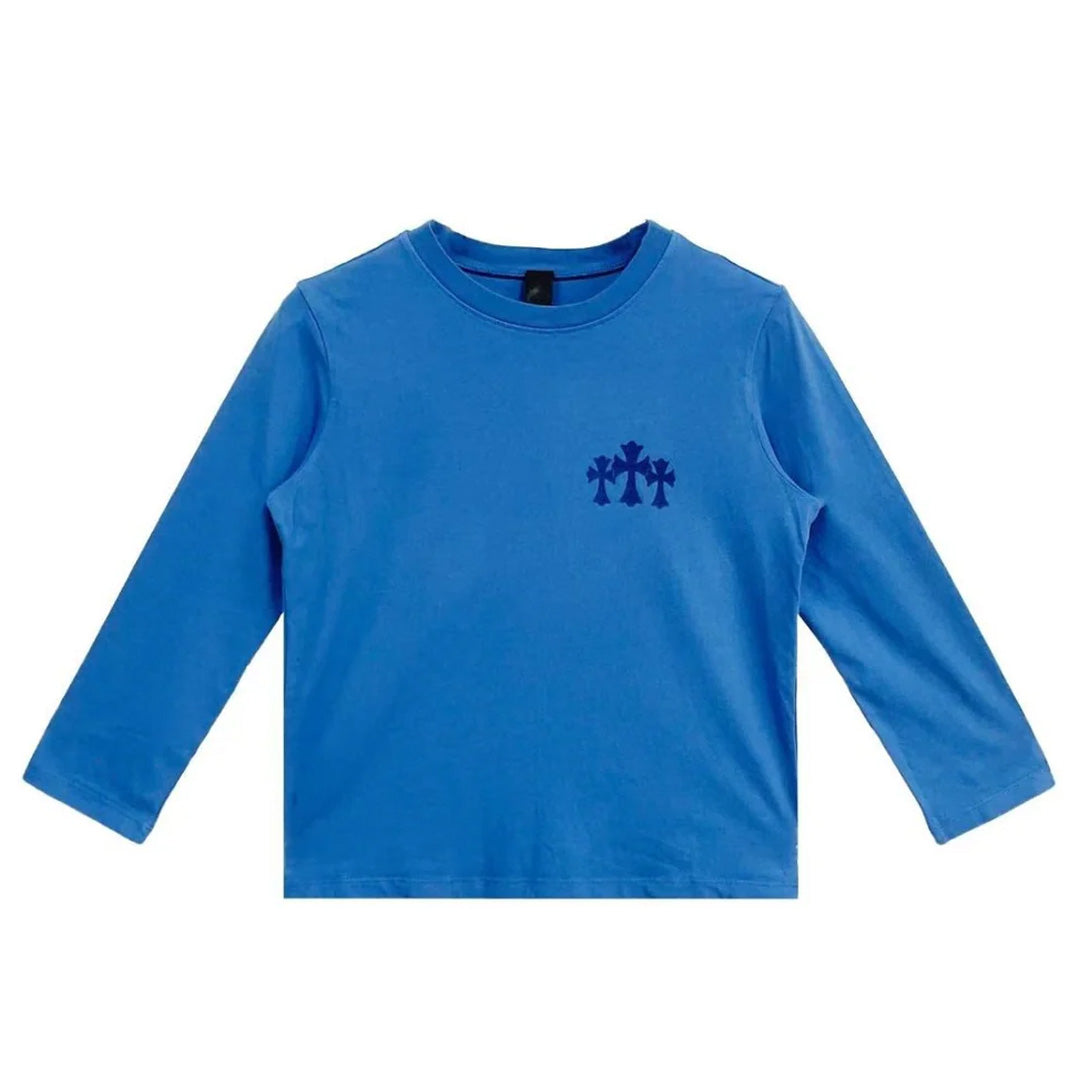 Chrome Hearts Triple Cross Hollywood Long Sleeve Blue (Womens)