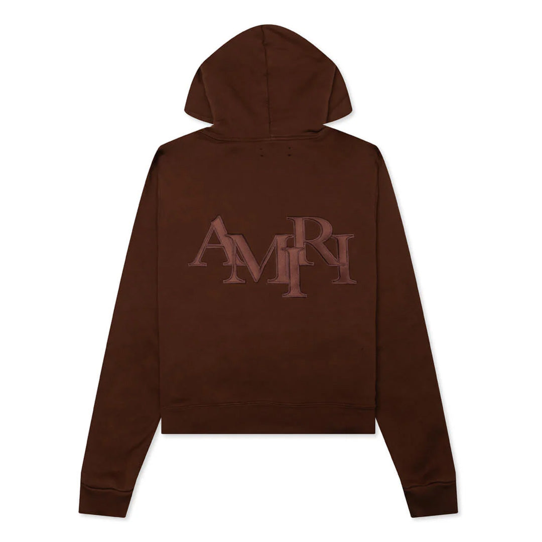 Amiri Staggered Hoodie Brown
