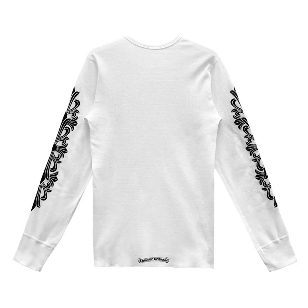 Chrome Hearts Floral Logo Thermal Long Sleeve T-Shirt White