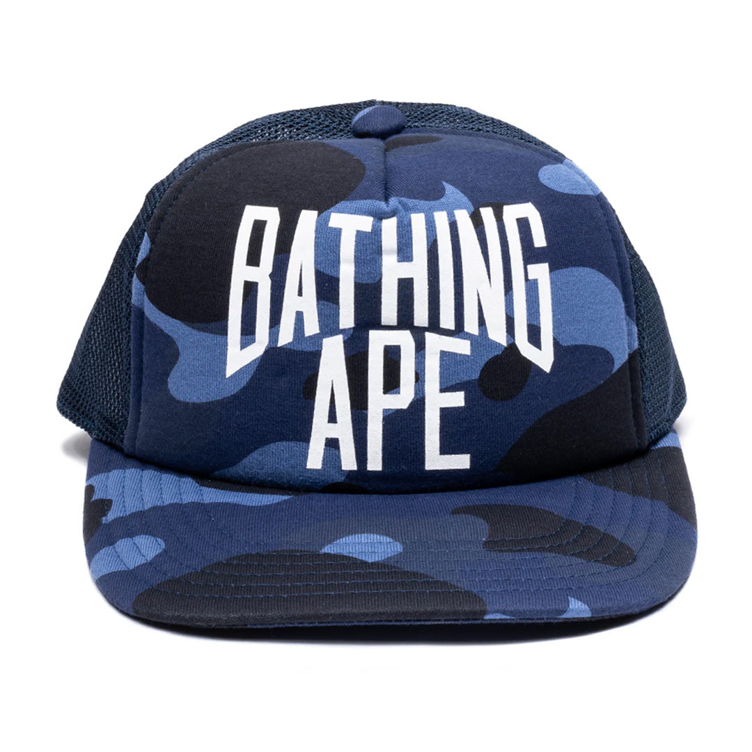 BAPE Color Camo NYC Logo Trucker Hat Navy