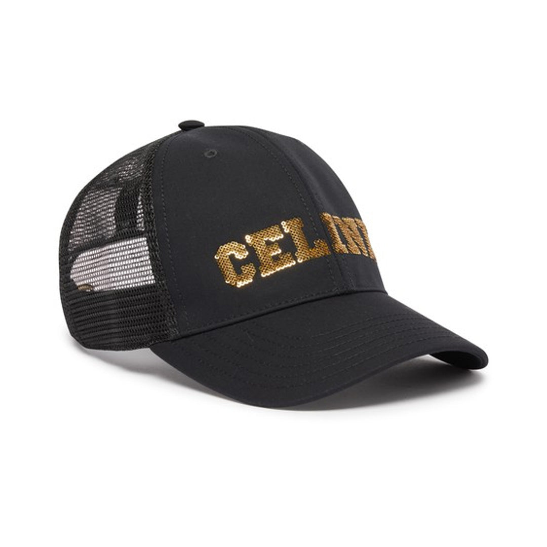 Celine Gold Black Mesh Cap