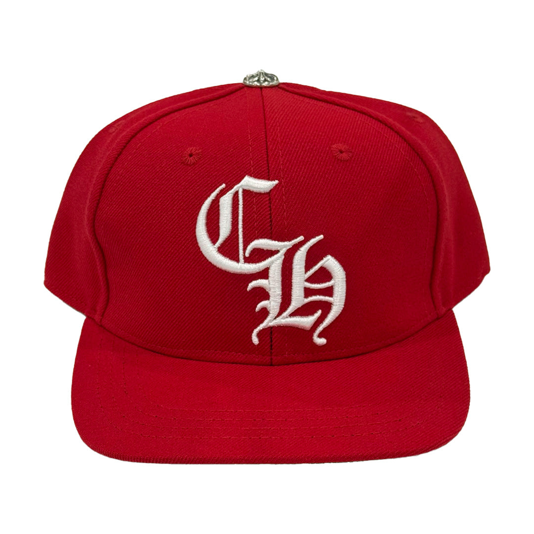 Chrome Hearts Embroidered CH Logo Baseball Hat Red White