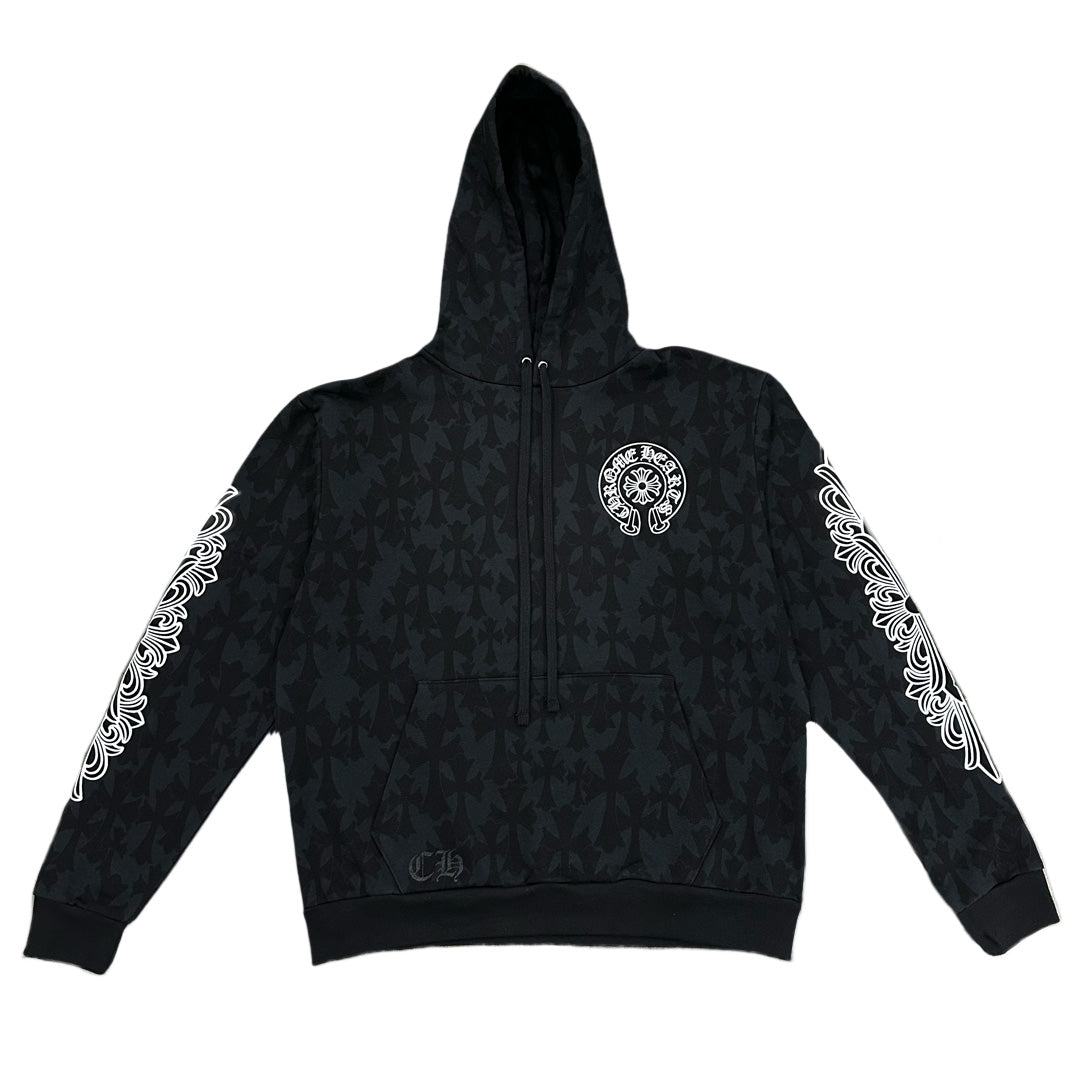 Chrome Hearts Cemetery Cross All Over Print Logo Hoodie