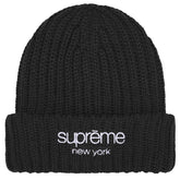 Supreme Classic Logo Chunky Ribbed Beanie Black