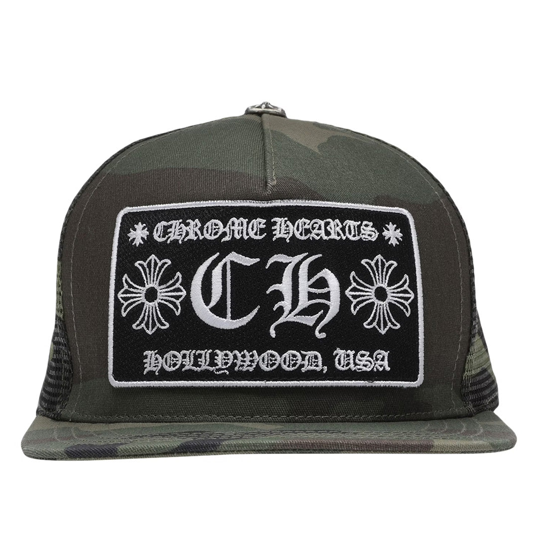 Chrome Hearts Camo CH Hollywood Trucker Hat