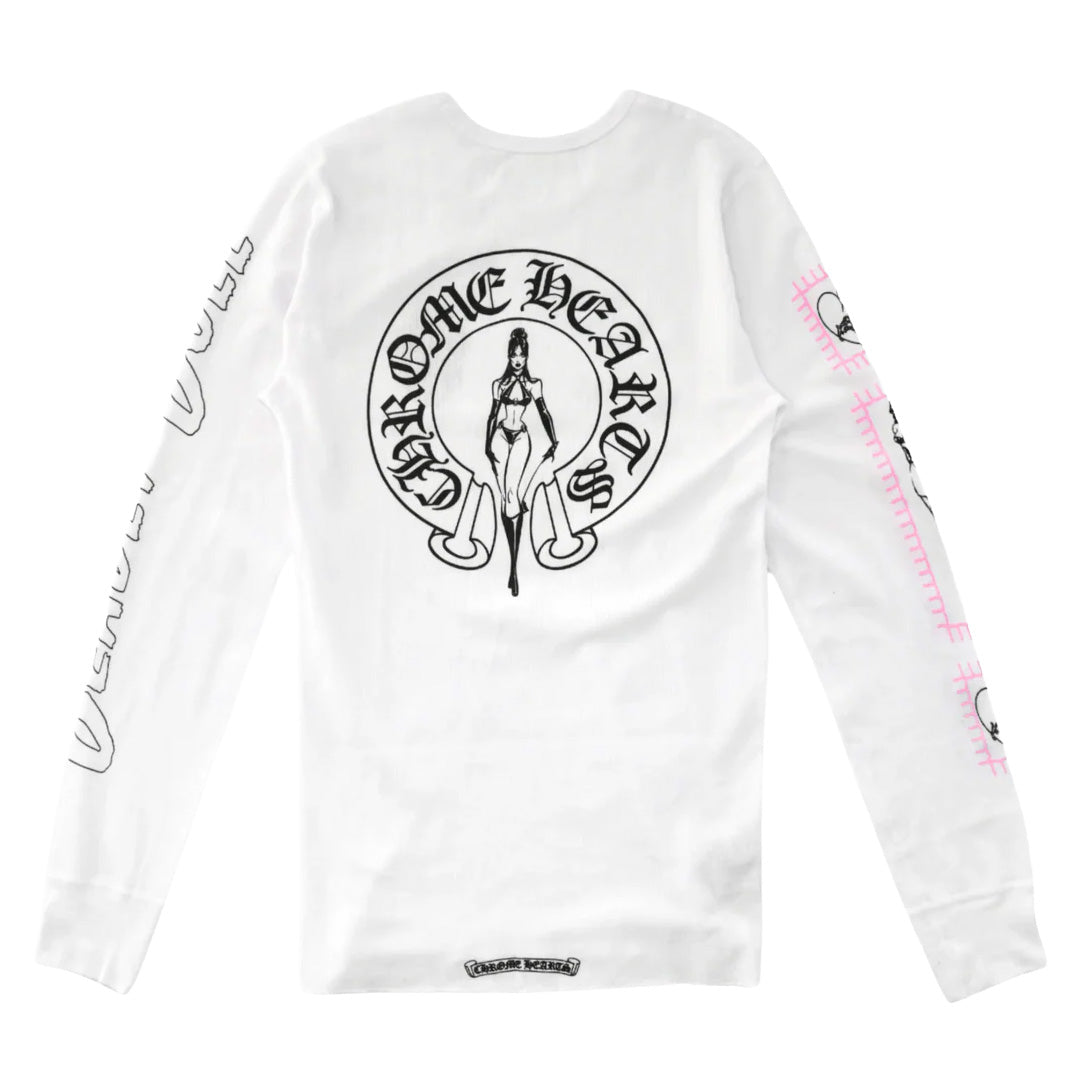 Chrome Hearts Deadly Doll Thermal Long Sleeve T-Shirt White