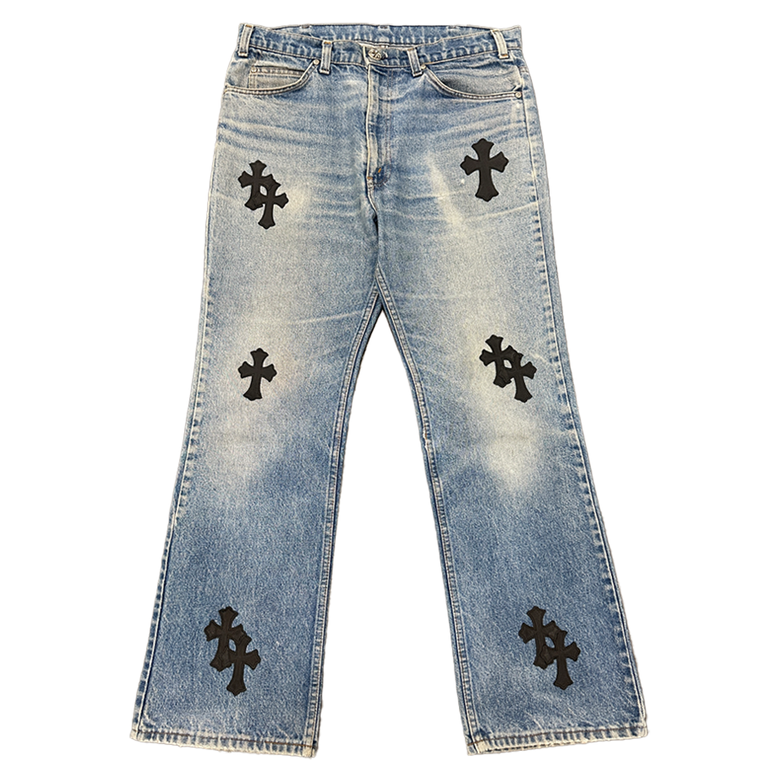 Chrome Hearts Levis Black Cross Patch Jeans