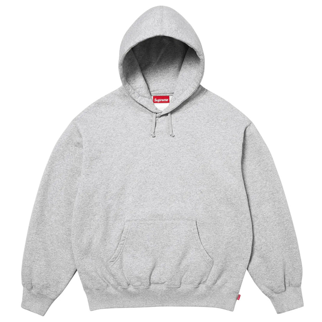 Supreme Satin Appliqué Hoodie Heather Grey