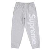 Supreme Satin Appliqué Sweatpants Heather Grey