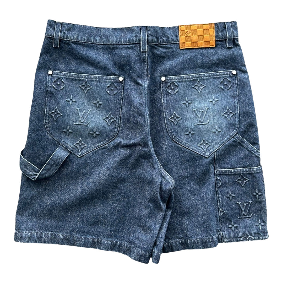 Louis Vuitton Blue Monogram Carpenter Denim Shorts