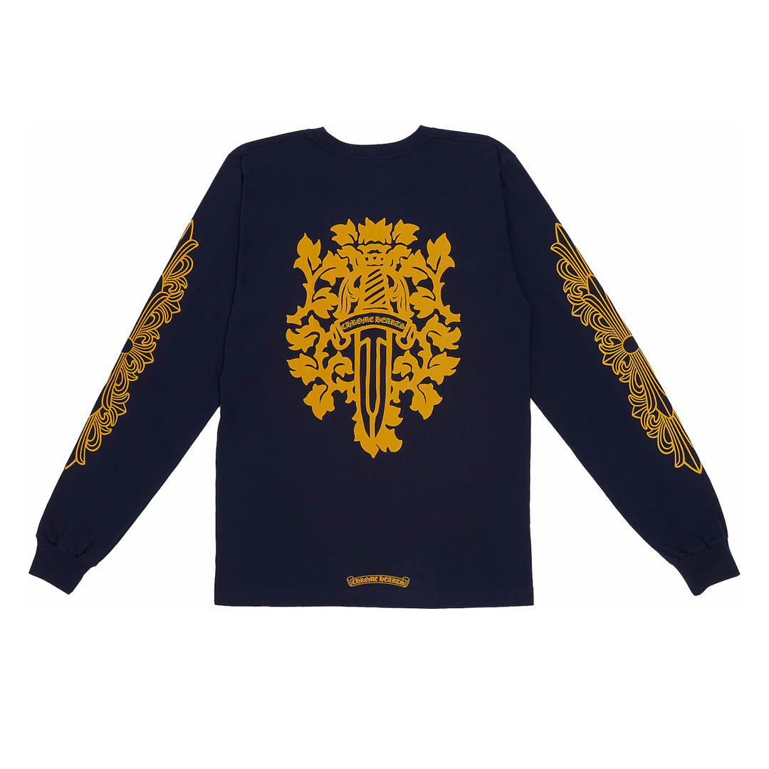 Chrome Hearts V89 Dagger Long Sleeve T-Shirt Navy