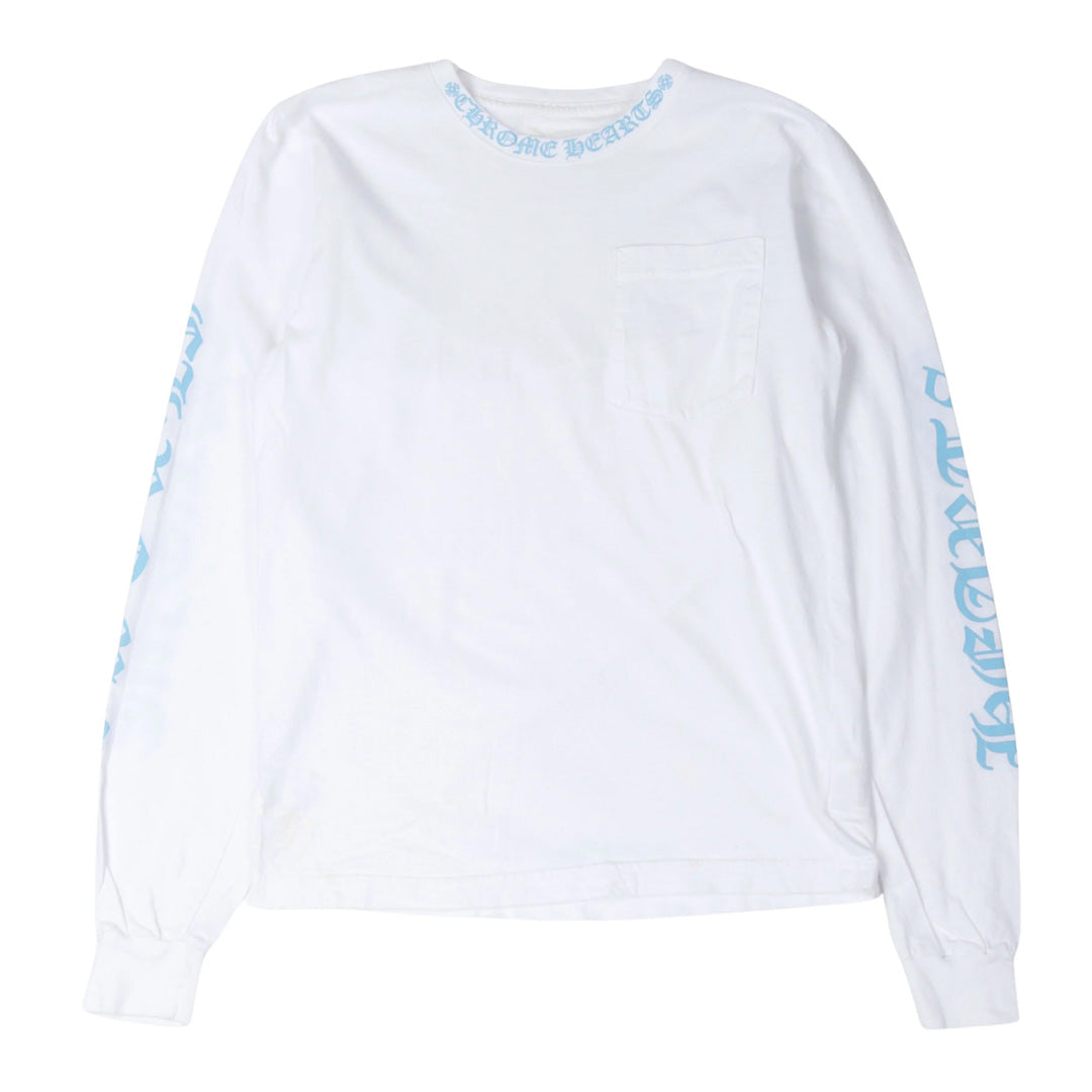 Chrome Hearts Neck Logo Long Sleeve T-Shirt Light Blue | Kenshi