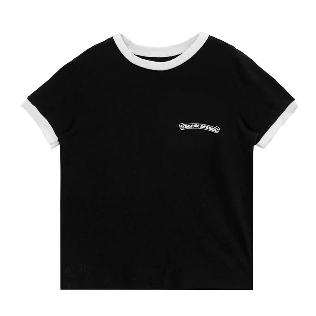 Chrome Hearts Black&White Horseshoe Logo T-Shirt (Womens)