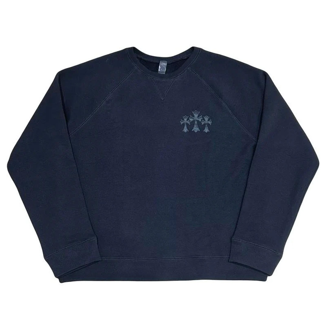 Chrome Hearts Triple Cross Nylon CH Logo Crewneck Black