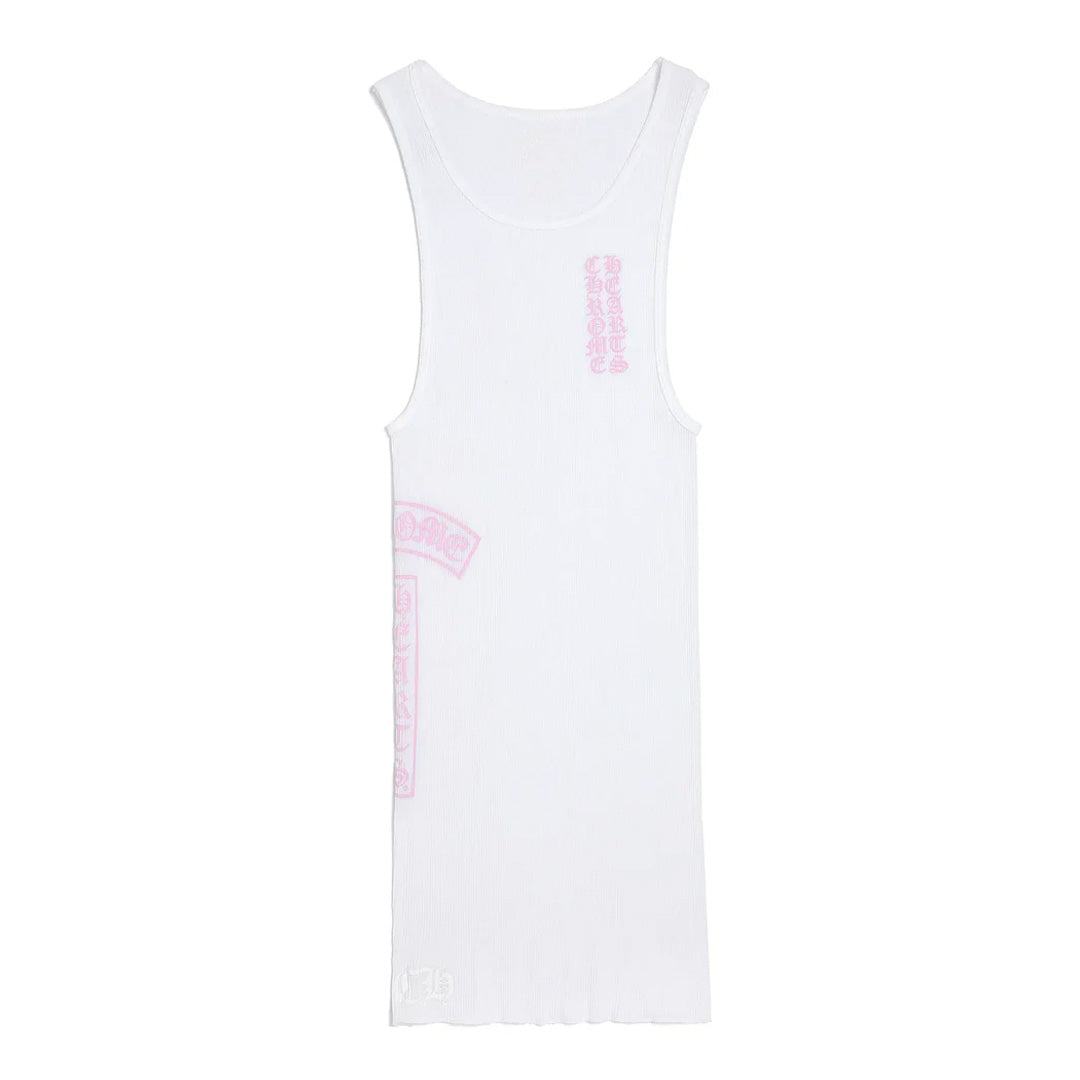 Chrome Hearts T-Bar Rib Tank Top White Pink | Kenshi