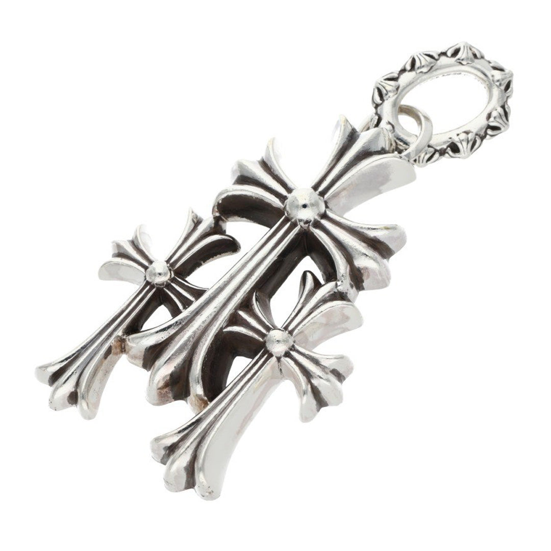 Triple Pierce Cross CH Triple Hearts Chrome アクセサリー Cross Canada Etsy - Pendant Hearts Chrome アクセサリー