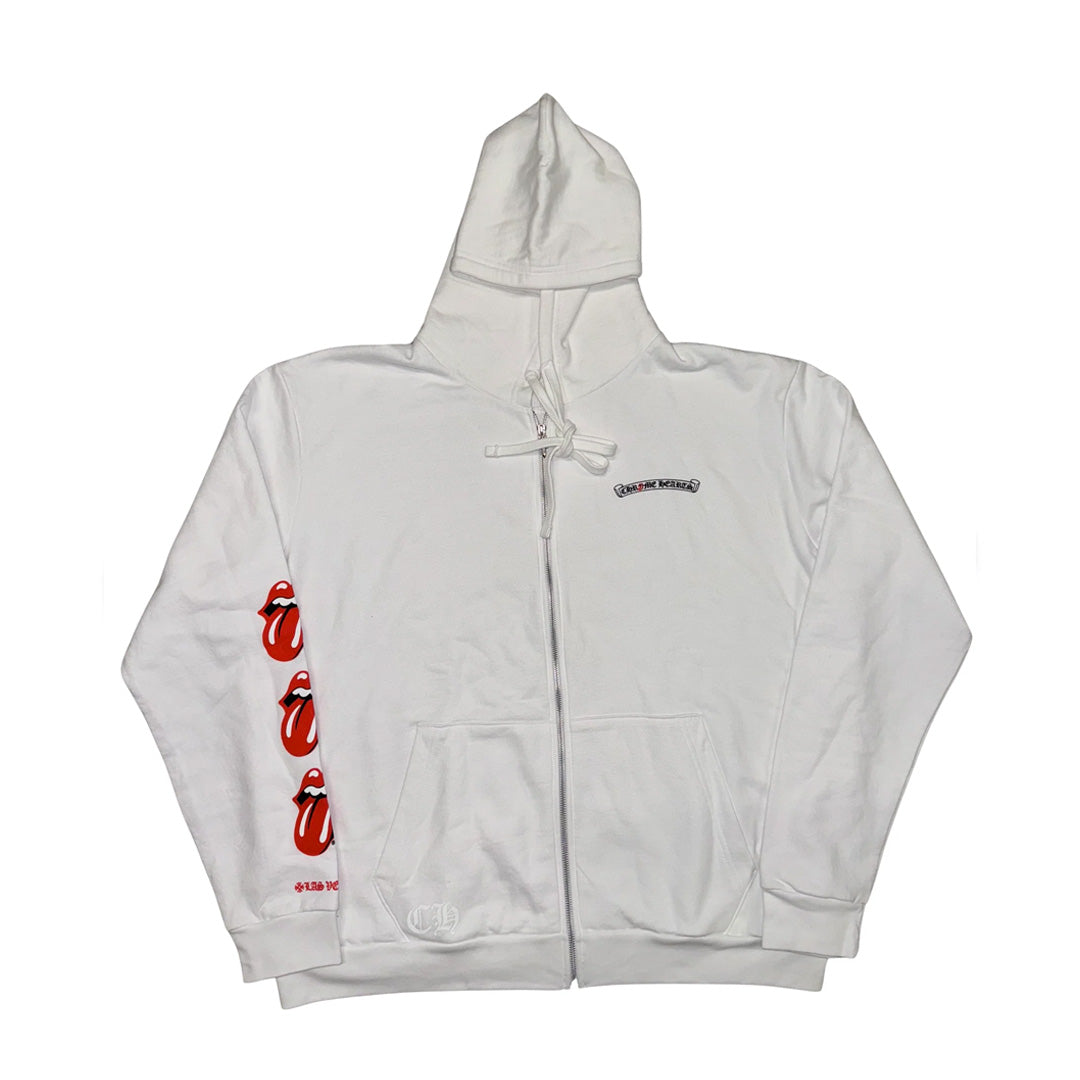 Chrome Hearts Rolling Stones Las Vegas Zip Up Hoodie White Kenshi