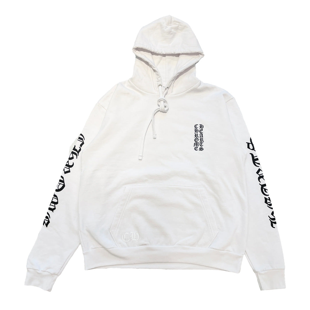Chrome Hearts Vertical Logo Hoodie White