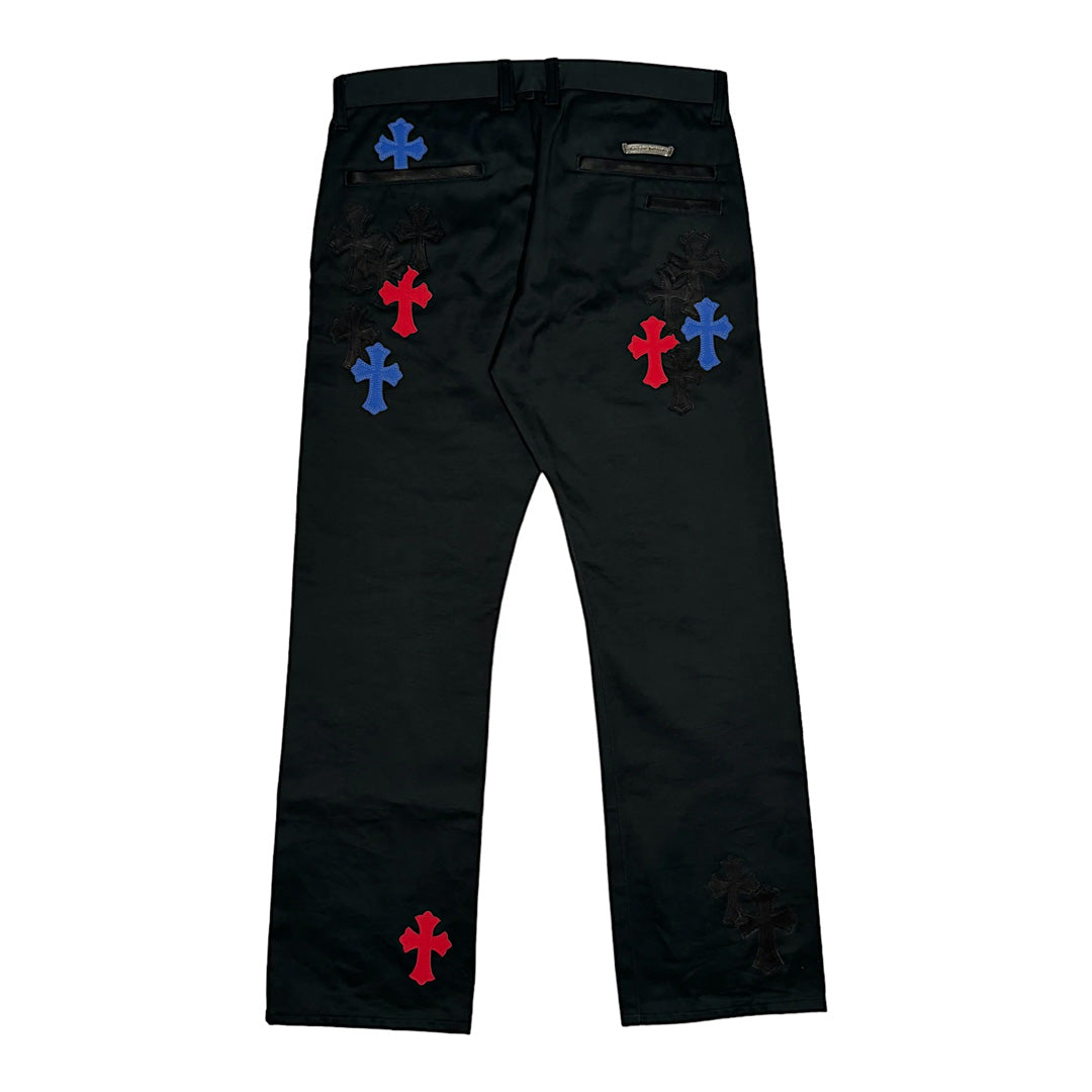 Chrome Hearts Red & Blue Crosses Chino Pants