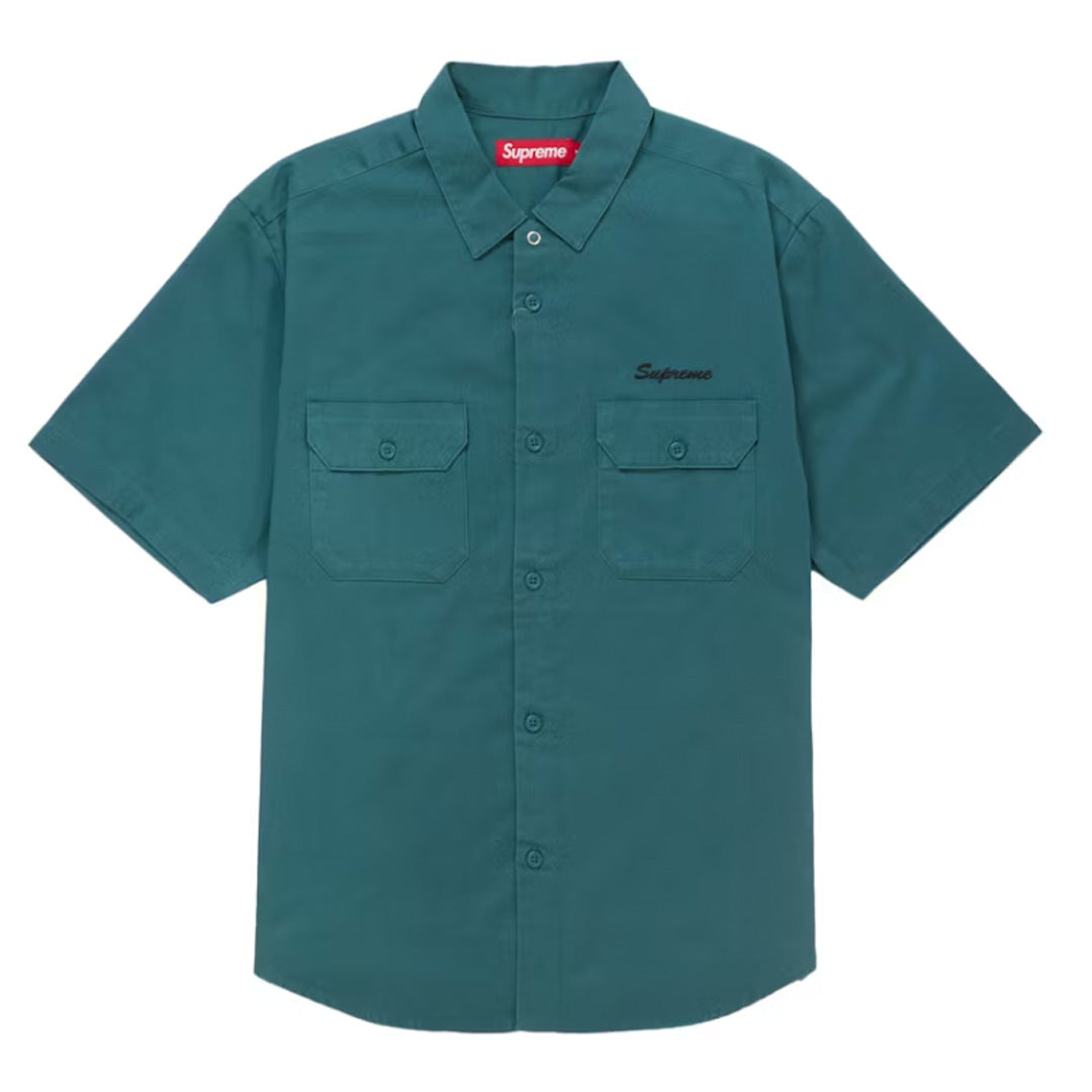 Supreme Rhinestone Pin Up S/S Work Shirt Green