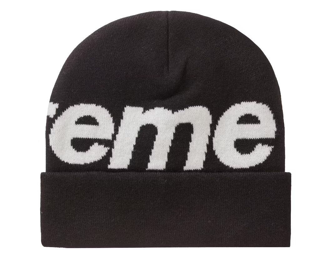 Supreme Big Logo Beanie Black