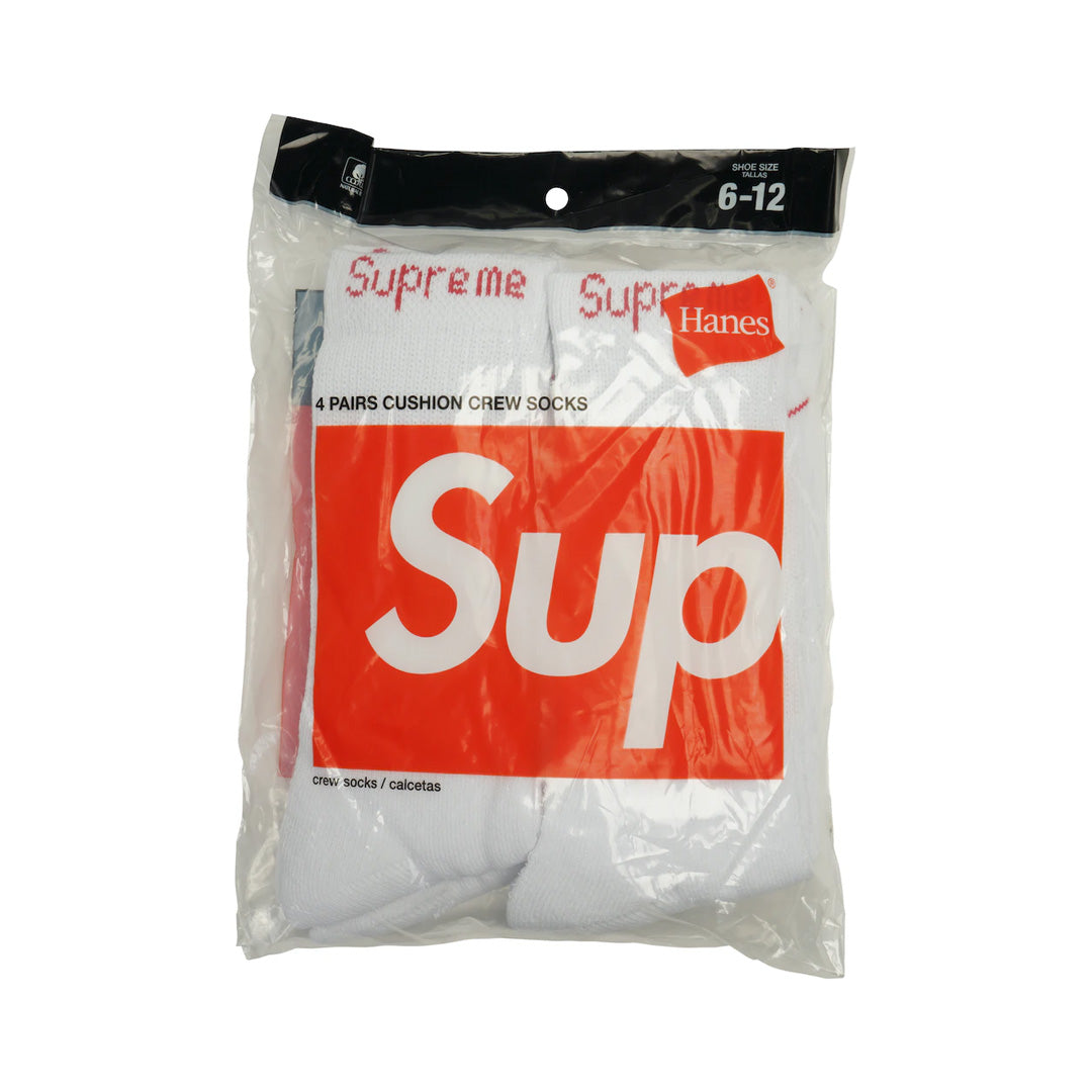 Supreme Hanes Crew Socks Crew Socks (4 Pack) White