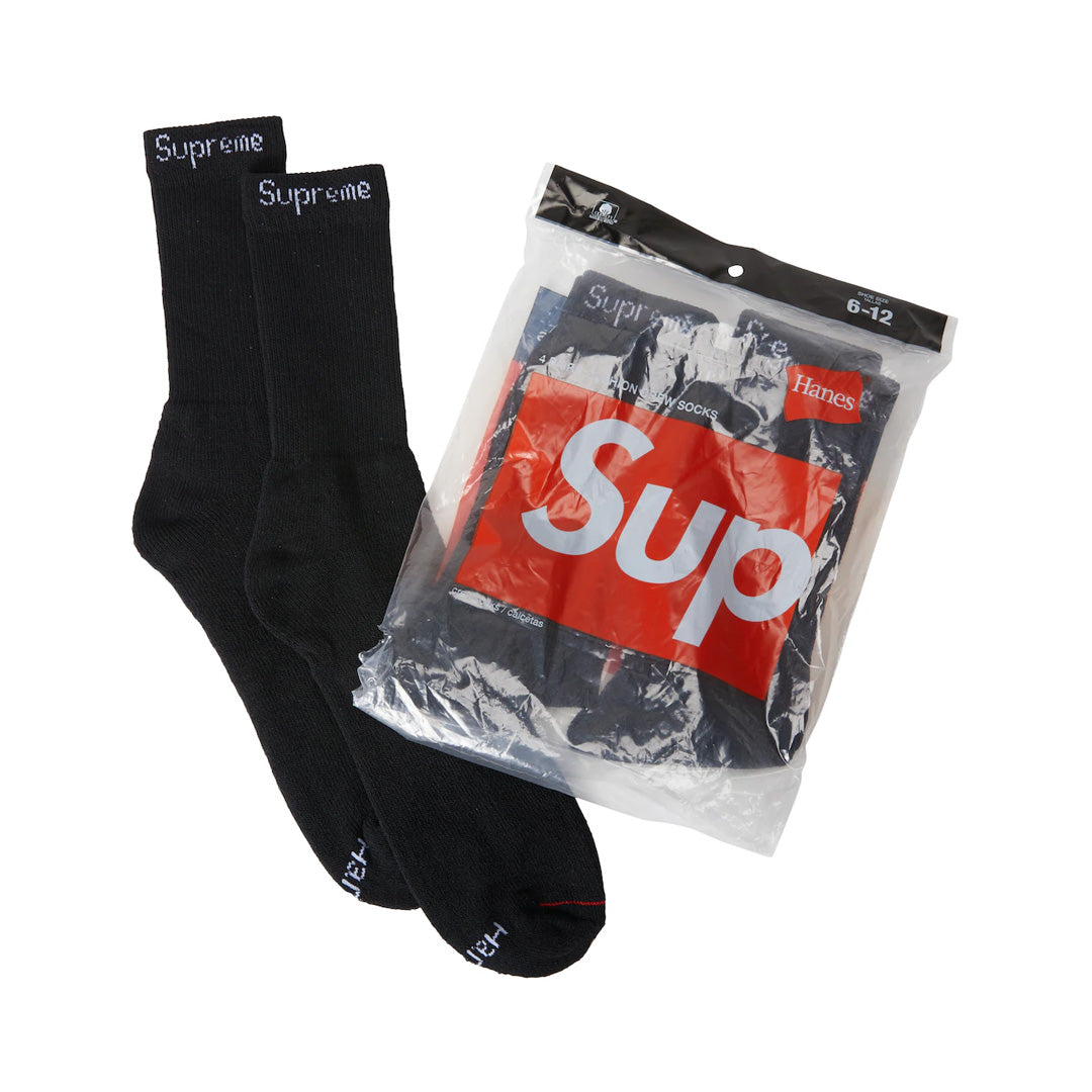 Supreme Hanes Socks (4 Pack) Black | Kenshi