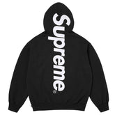Supreme Satin Appliqué Hoodie Black