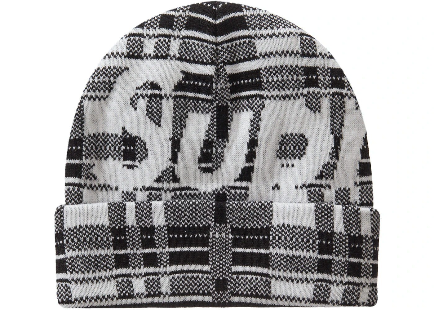 Supreme Big Logo Beanie White Plaid | Kenshi Toronto