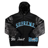 Supreme King Hooded Varsity Jacket Black