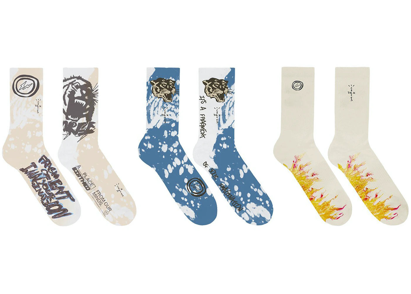 Travis Scott Cactus Jack For Fragment Socks (3 Pack)