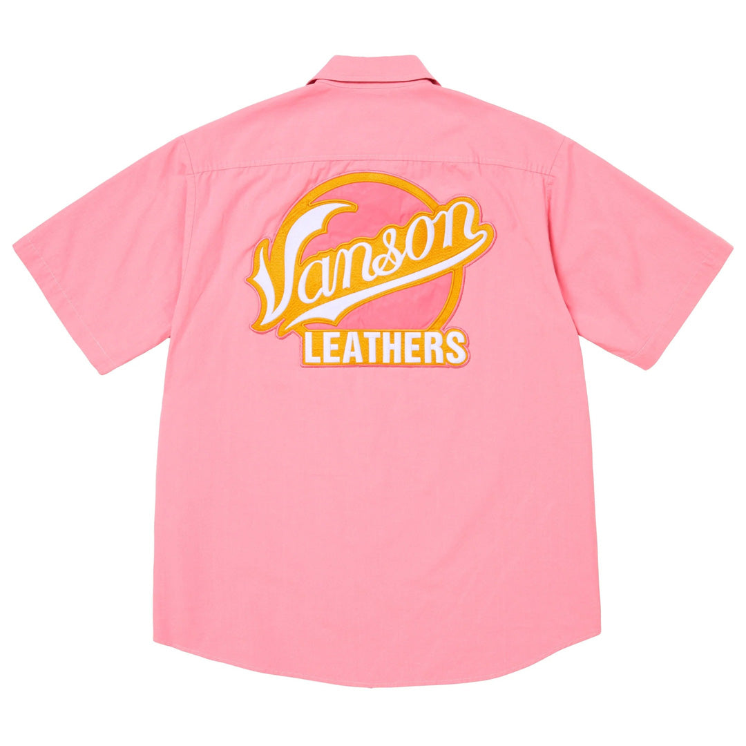 Supreme Vanson Leather Work Shirt Pink