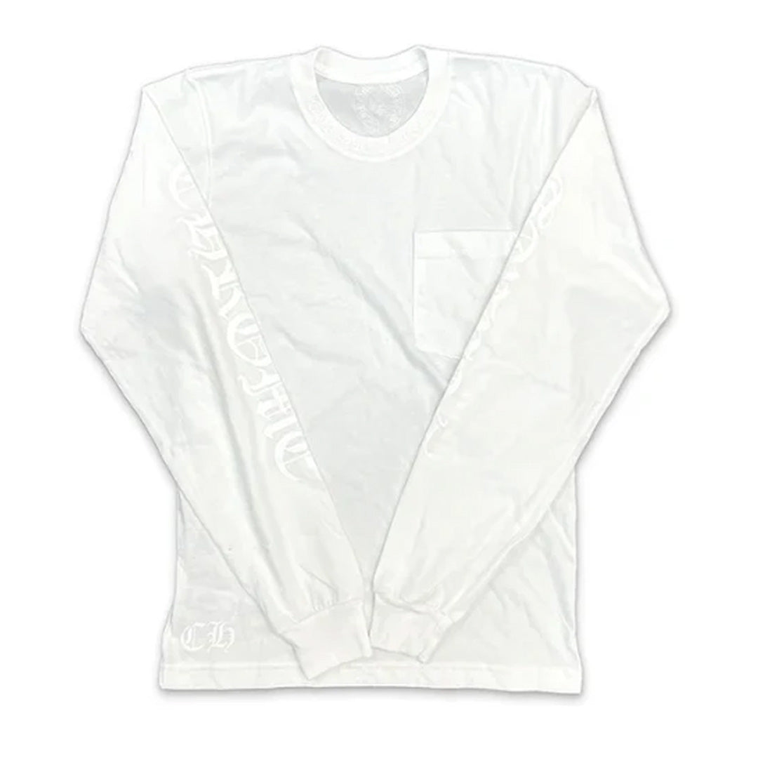 Chrome Hearts Neck Logo Long Sleeve T-Shirt White/White
