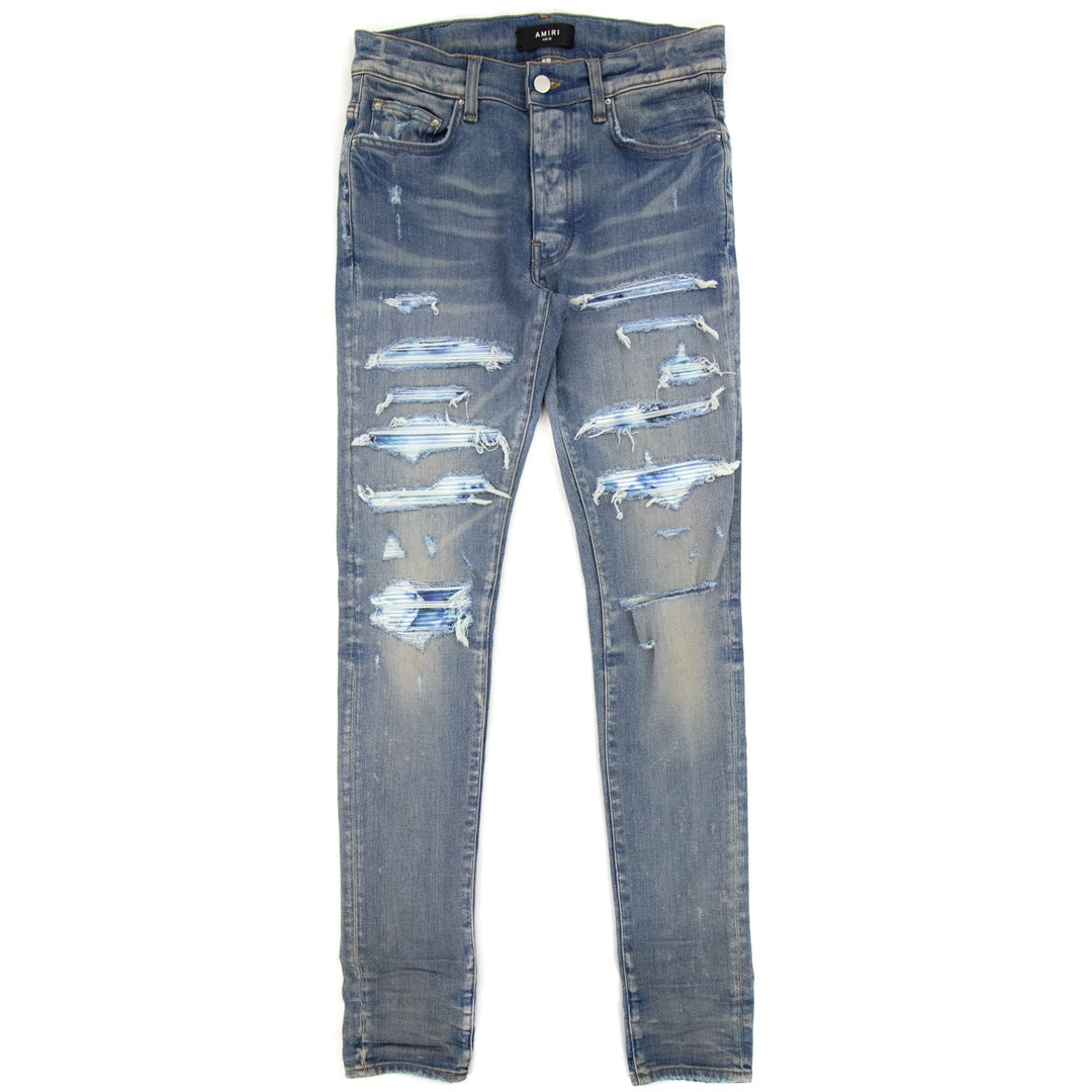 【AMIRI】TIE DYE BANDANA THRASHER JEAN Tie Dye Bandana Thrasher Skinny Jean Clay Indigo | The Webster