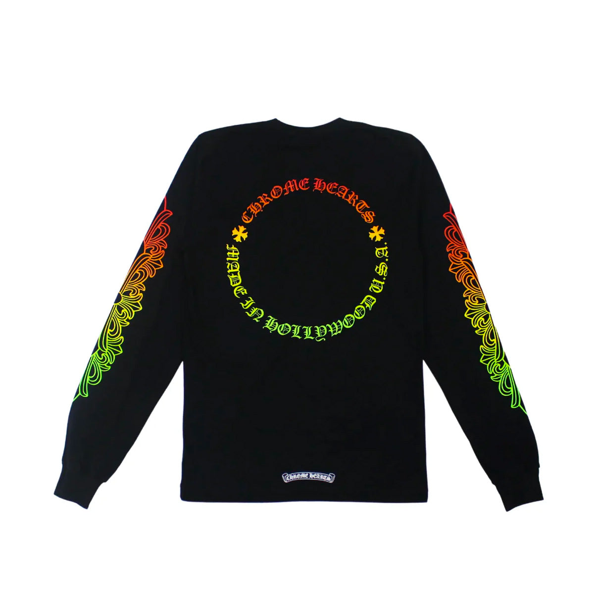 Chrome Hearts Multi Colour Floral Cross Long Sleeve T-Shirt Black