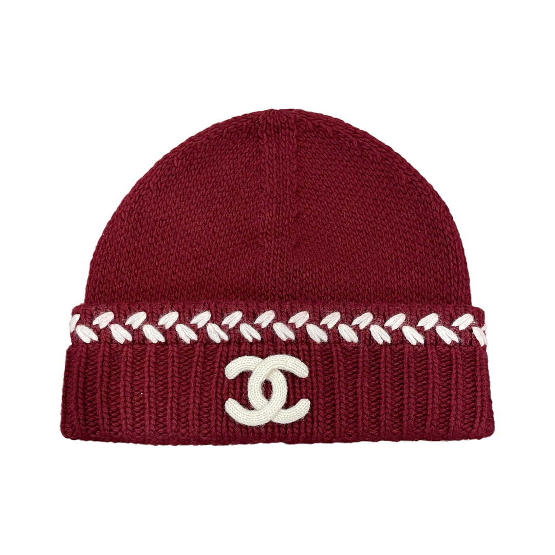 Chanel Beanie Cashmere Burgundy