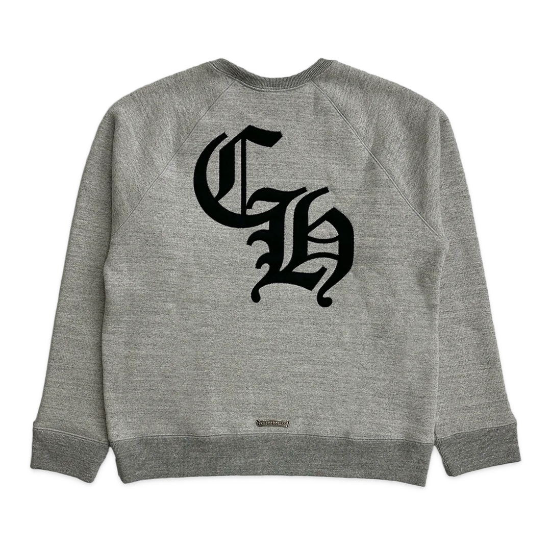 Chrome Hearts Triple Cross Nylon CH Logo Crewneck Grey