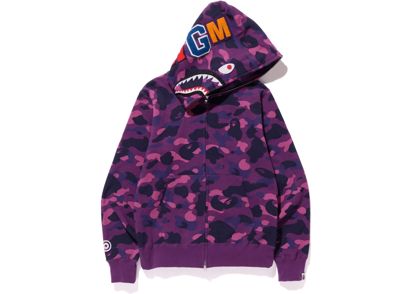 BAPE Color Camo Shark Full Zip Hoodie Purple Kenshi Toronto
