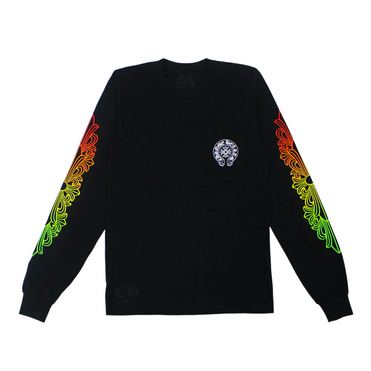 Chrome Hearts Multi Colour Floral Cross Long Sleeve T-Shirt Black