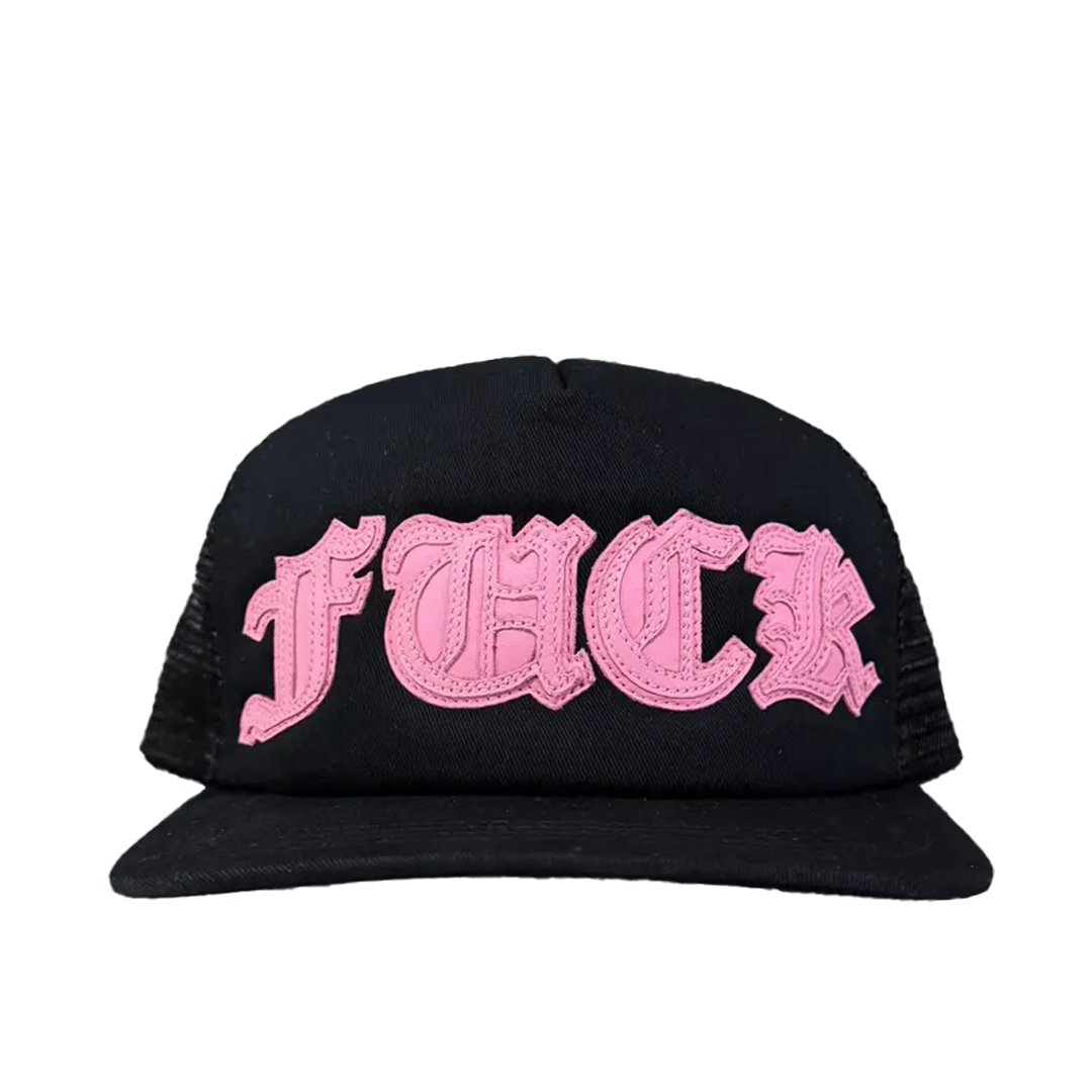 Chrome Hearts F*** Leather Patch Pink Trucker