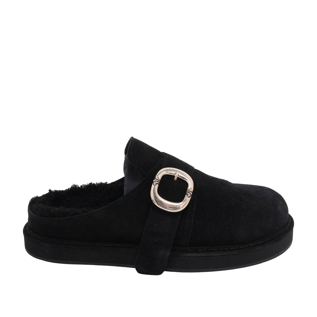 Chrome Hearts Gunslinger Suede Mules Black