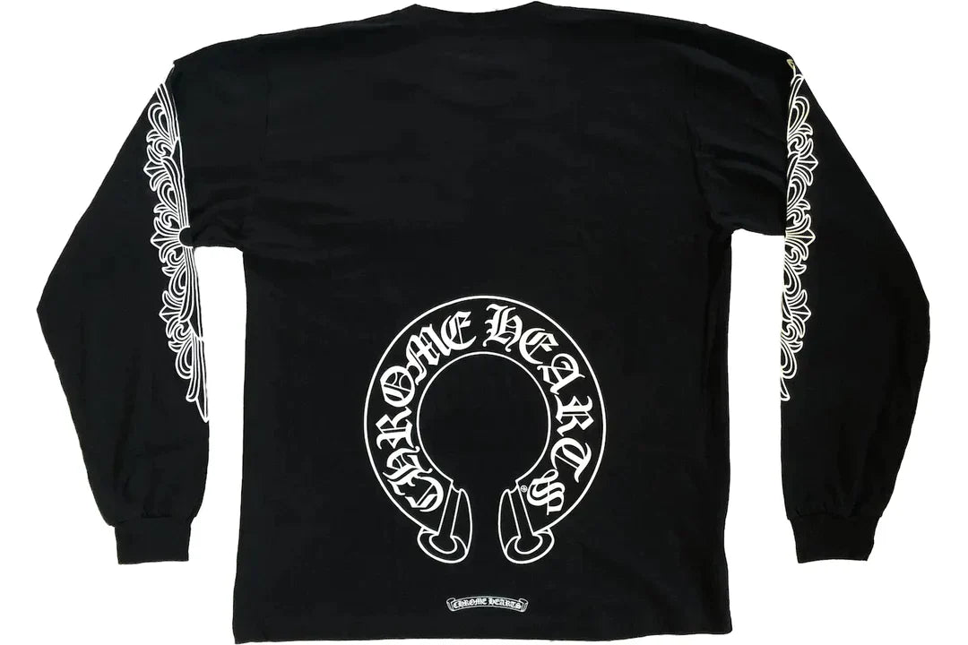 Chrome Hearts Floral Horseshoe Long Sleeve T-Shirt Black
