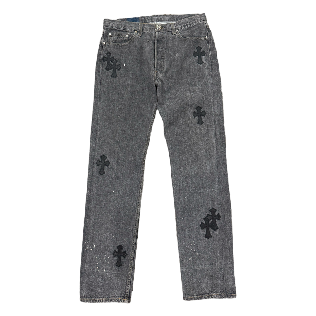 Chrome Hearts Levis Cross Patch Jeans Washed Black