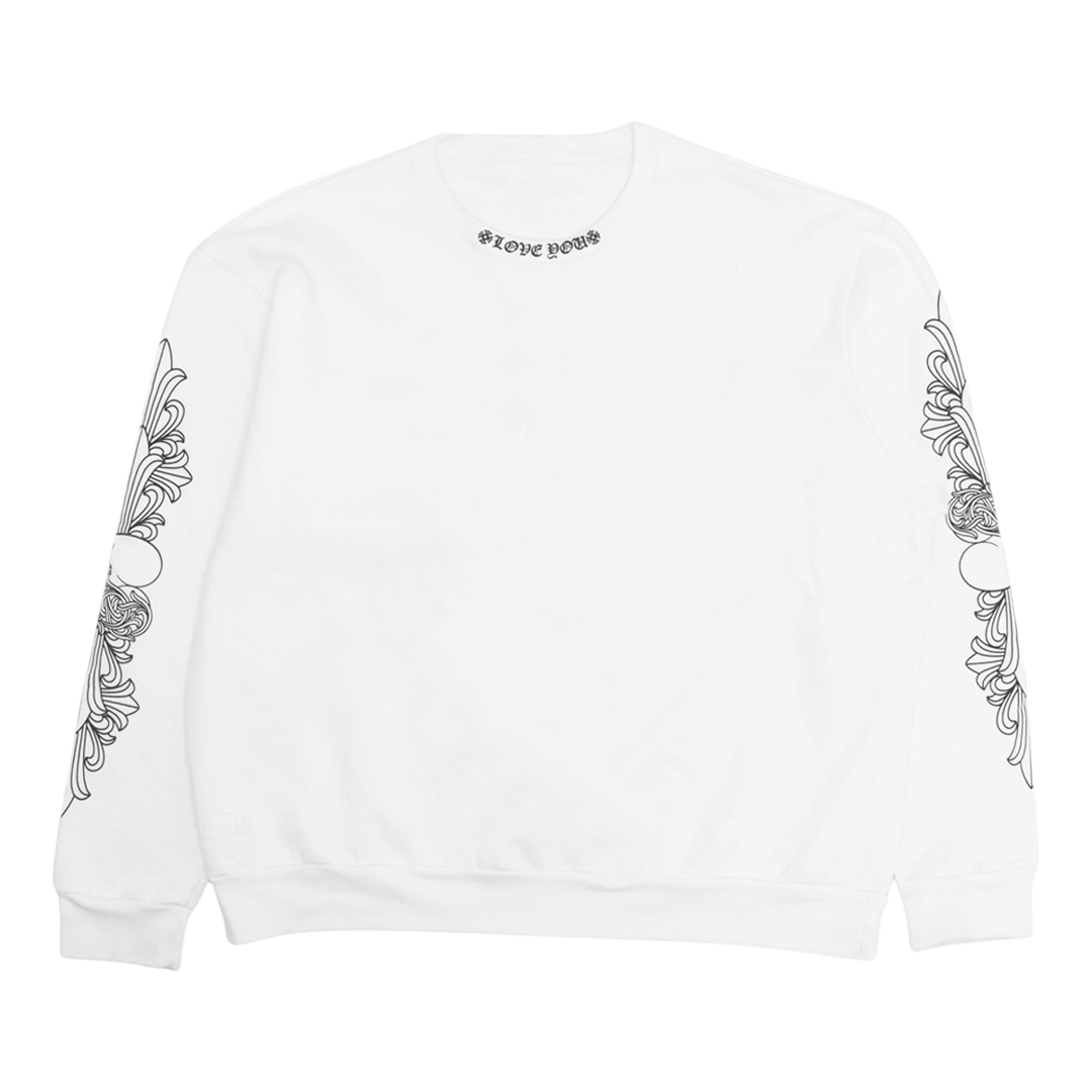 Chrome Hearts Love You Sacred Floral Heart Crewneck