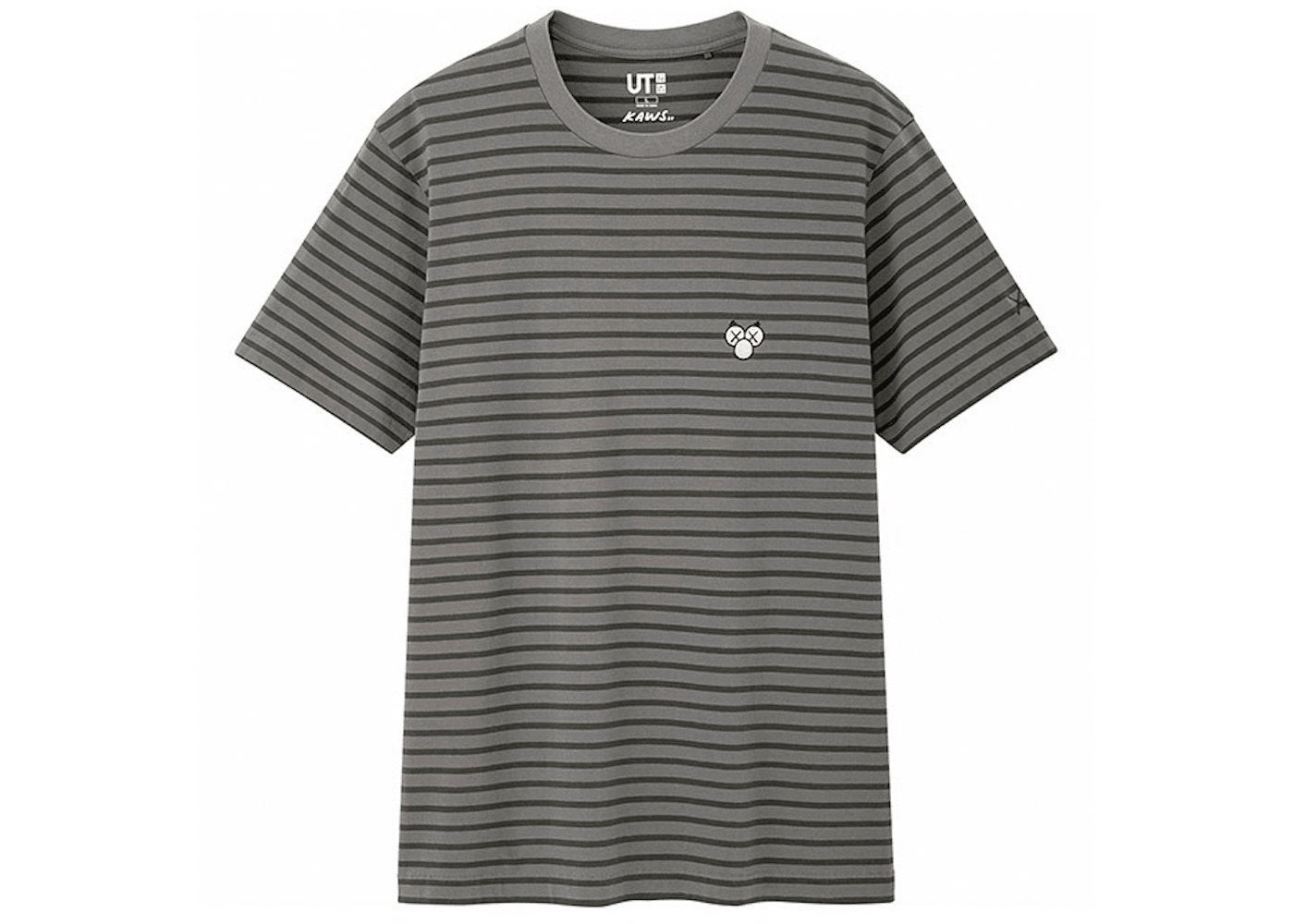 Kaws X Uniqlo Bff Striped Tee Dark Grey