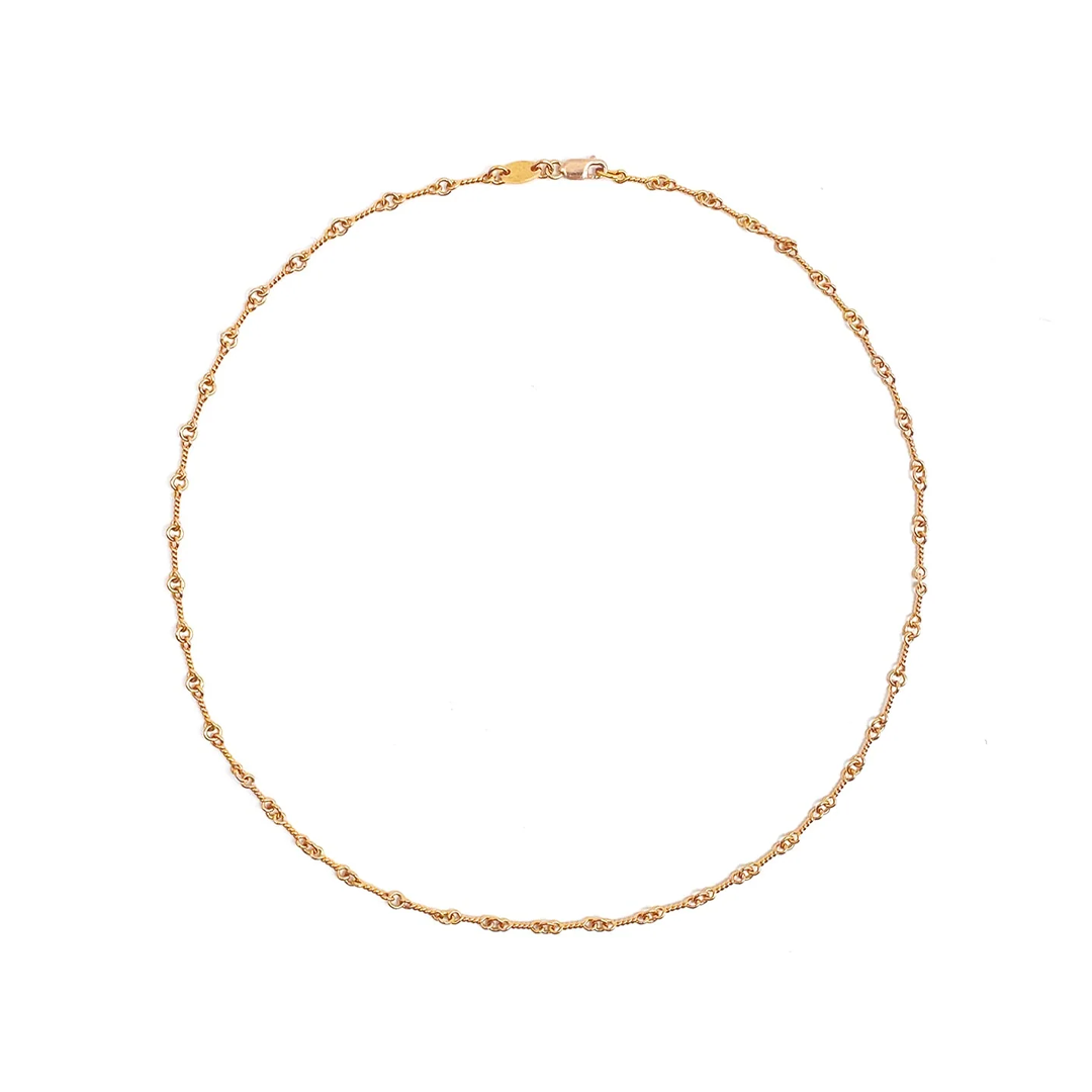 Chrome Hearts 22k Gold Twist Chain Necklace (20 Inch)
