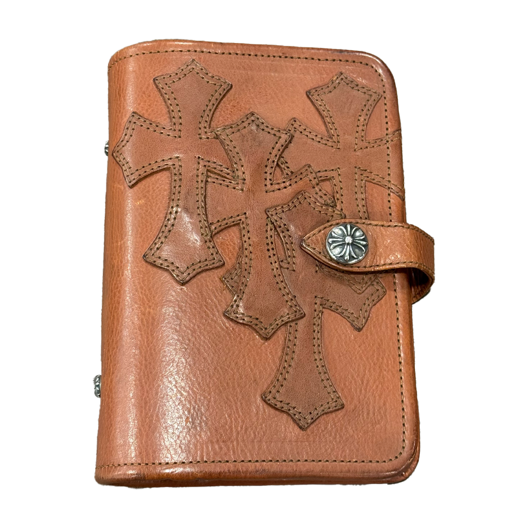 Chrome Hearts Leather & Silver Note Book Cognac