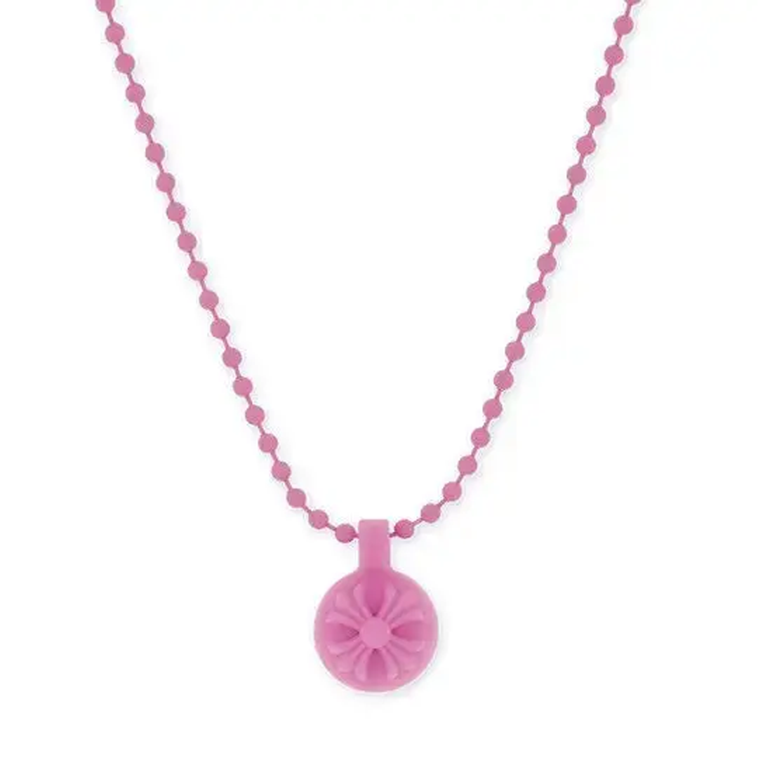 Chrome Hearts Silichrome Cross Ball Necklace Pink